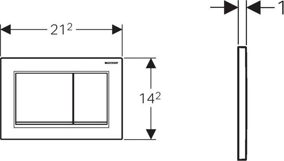 Кнопка смыва Geberit Omega 70 115.083.FW.1, сталь