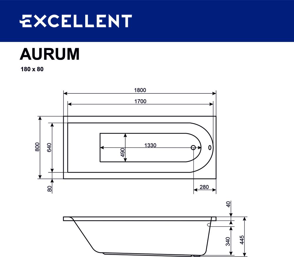 Акриловая ванна Excellent Actima Aurum Lux 180x80 WAAC.AUR18.LUX.CR, белый