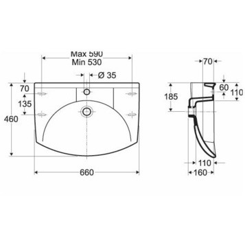 Раковина 66 см IFO Sign D73320