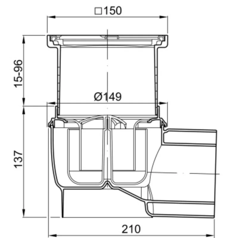 Трап Aco Easyflow для душа, 15 x 15 см, нержавеющая сталь, 2700.05.77