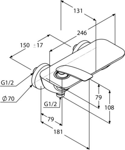 Смеситель для душа Kludi Balance 527108775, чёрный