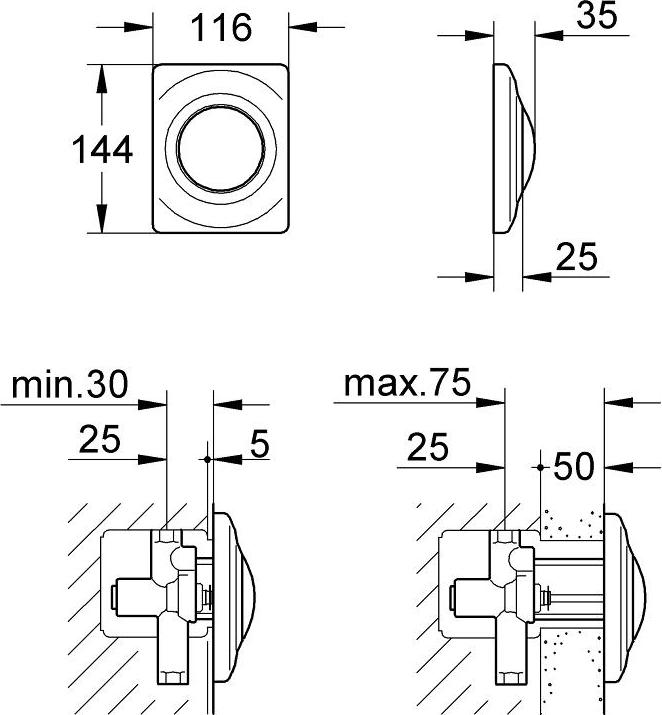 Кнопка смыва Grohe Surf 37018P00