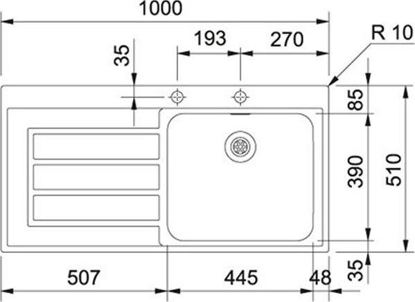 Кухонная мойка 100 см Franke Epos EOV 611 101.0150.349, белый/нержавеющая сталь