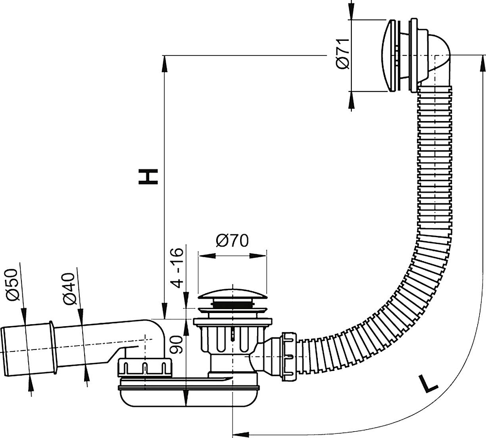 Слив-перелив AlcaPlast A507CKM