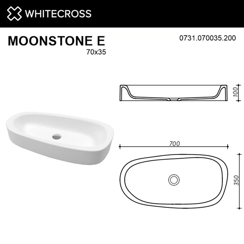 Раковина накладная Whitecross Moonstone 0731.070035.200 белый