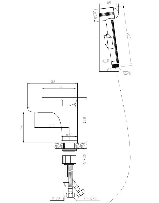 Смеситель для раковины Esko Berlin BR 27H хром