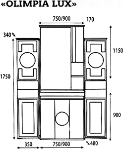 Зеркало-шкаф Misty Olimpia Lux Л-Олл04075-033СвП 75 см