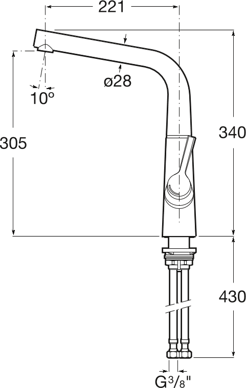 Смеситель для кухонной мойки Roca Syra 5A832AC00