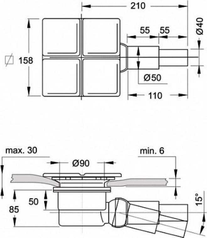 Сифон для поддона 90 мм Ideal Standard Twist T851801