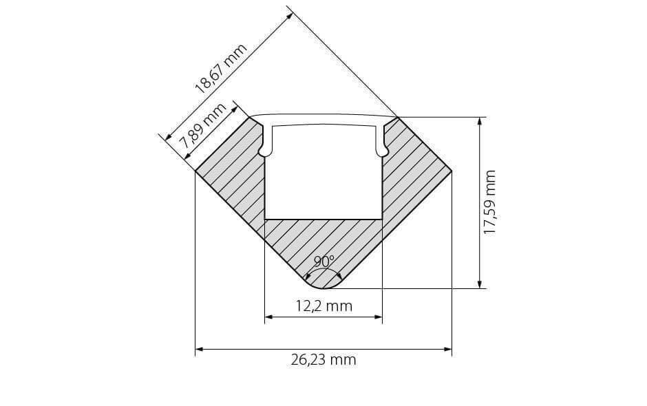 Профиль с рассеивателем Arlight ALU-D45-2000 ANOD+FROST 018252