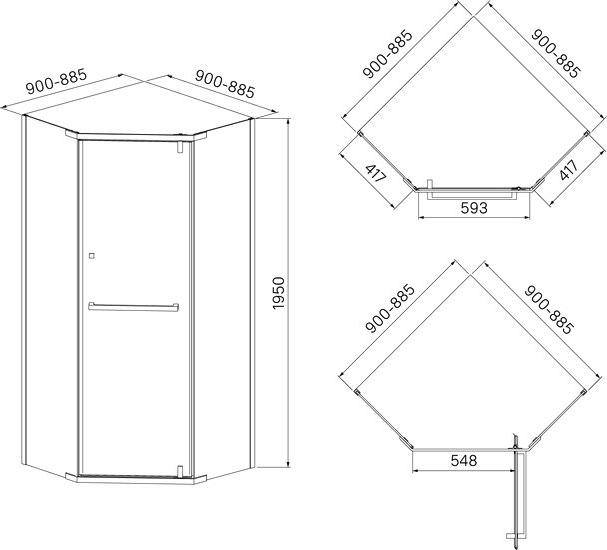 Душевой уголок Iddis Steel STE8SS9i23 90x90 см, сатин