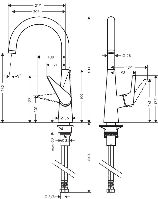 Смеситель для кухни Hansgrohe Talis 72816000 хром