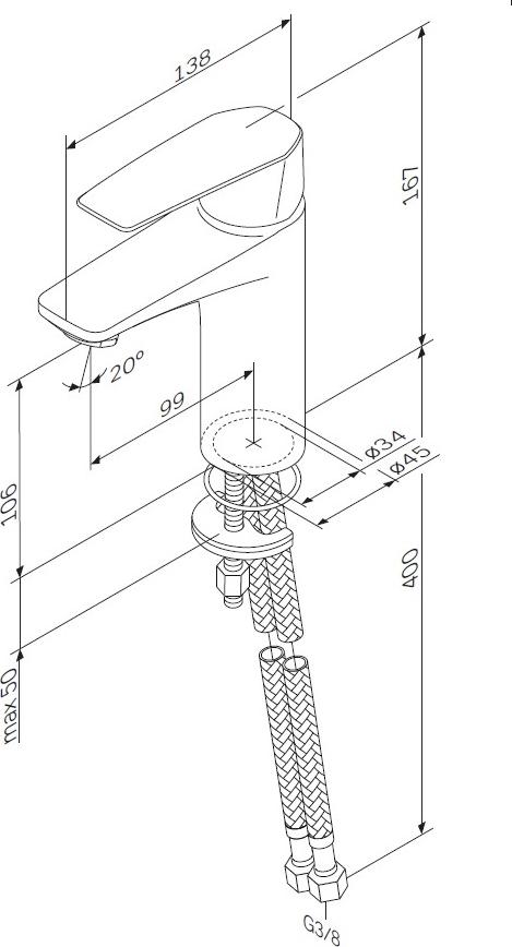 Смеситель для раковины AM.PM Gem F90A02122, черный