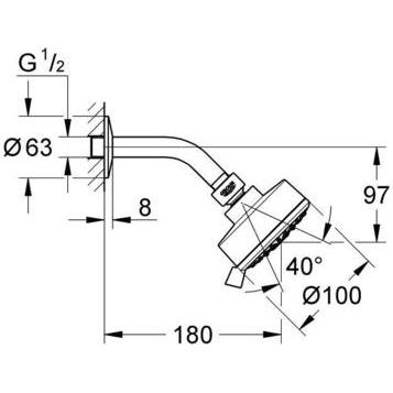 Верхний душ GROHE New Tempesta Cosmopolitan 100 III 26090001