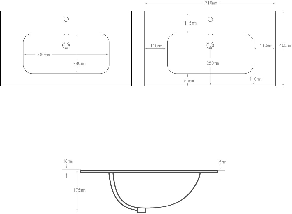 Раковина Aquanet Flat 70 00284027 белый