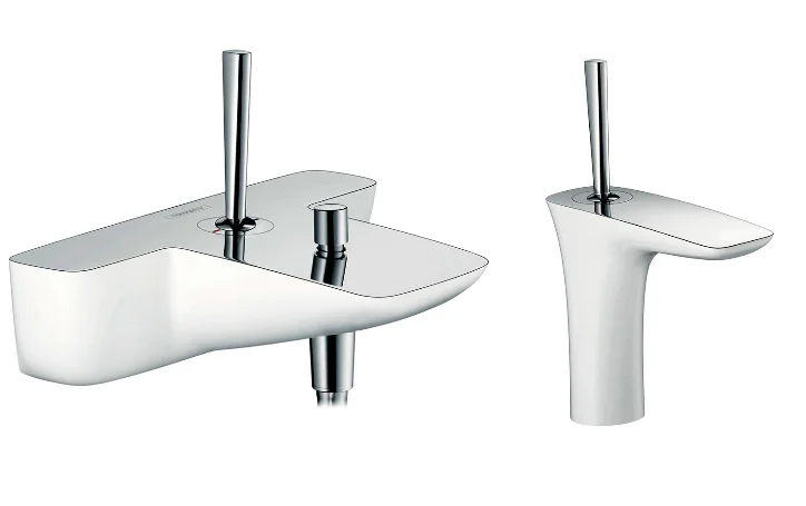 Смеситель для ванны с душем Hansgrohe PuraVida 15472400/15070400 хром, белый