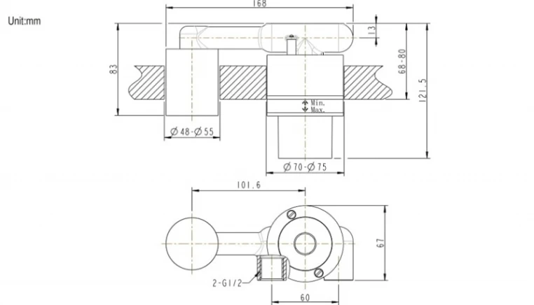 Скрытая часть для смесителя Bravat Built-in D968K-ENG