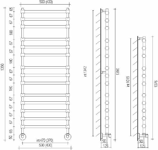 Полотенцесушитель водяной Margaroli Sole 464-14 4643714CRN, хром