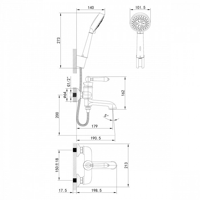 Смеситель для ванны Iddis Oxford OXFSB02i02 хром