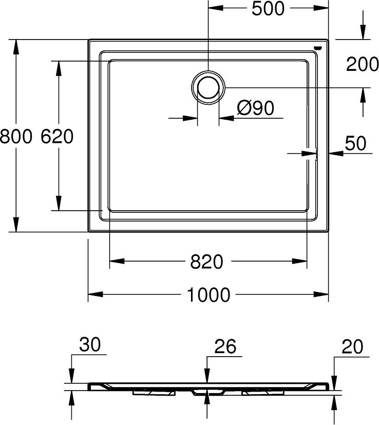 Поддон для душа Grohe Universal Shower Trays 39306000