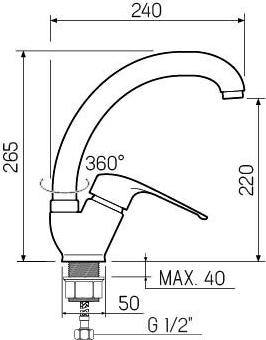 Смеситель для кухни РМС SL50-011F, хром