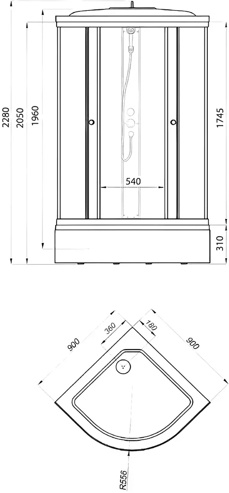 Душевая кабина Maroni Quadro 466168