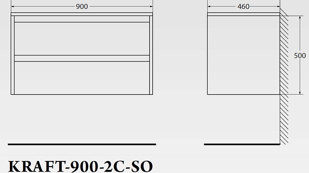 Тумба для комплекта BelBagno Kraft-900-2C-SO-RNN