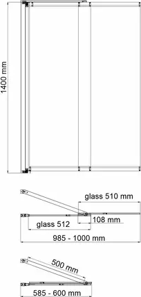 Шторка для ванной Wasserkraft Main 100 41S02-100 LM Fixed левая, профиль хром, стекло прозрачное