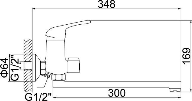 Смеситель для ванны Accoona A7160, хром