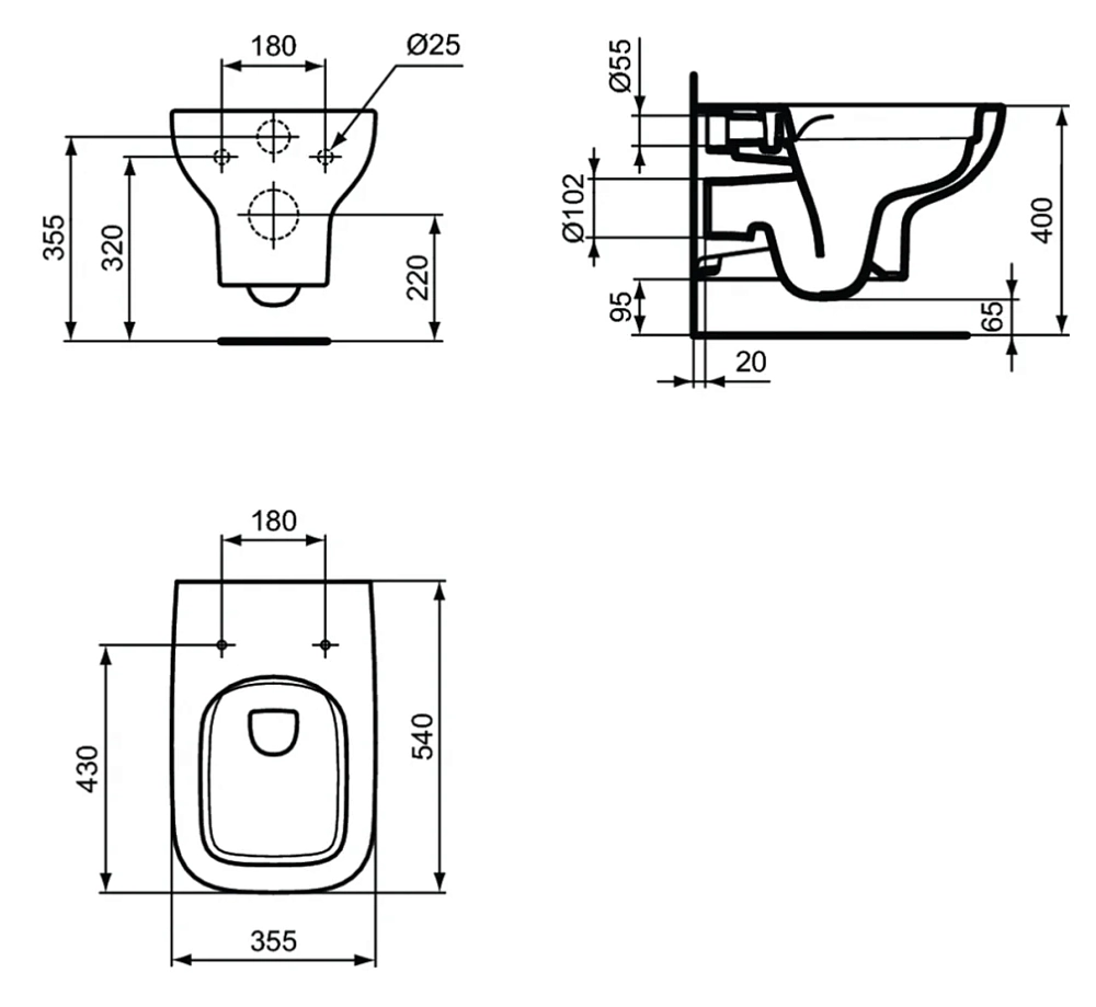 Инсталляция Ideal Standard Prosys 2.0, без кнопки, R046367 с унитазом Ideal Standard i.life A Rimless безободковый c сиденьем микролифт, T471701 , комплект, RI471702