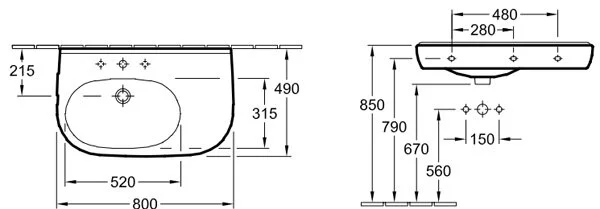 Раковина Villeroy&Boch O.Novo 51608001 белый