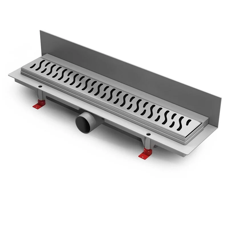 Дренажный канал Creto Zigzag CRE-450ZH-P, 45 см, решетка перфорированная, хром