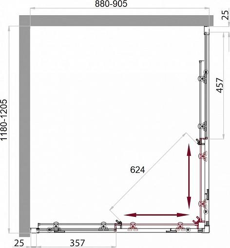 Душевой уголок BelBagno SELA-AH-2-120/90-P-Cr