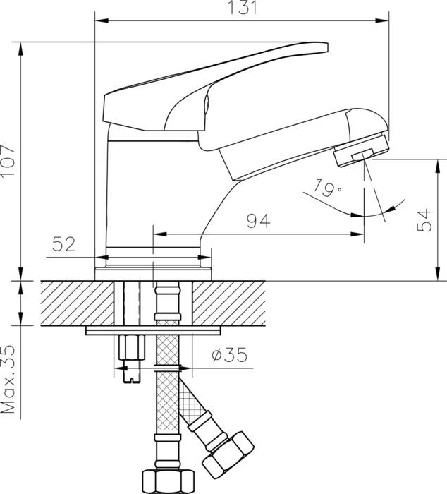 Смеситель для раковины Decoroom DR21011, хром