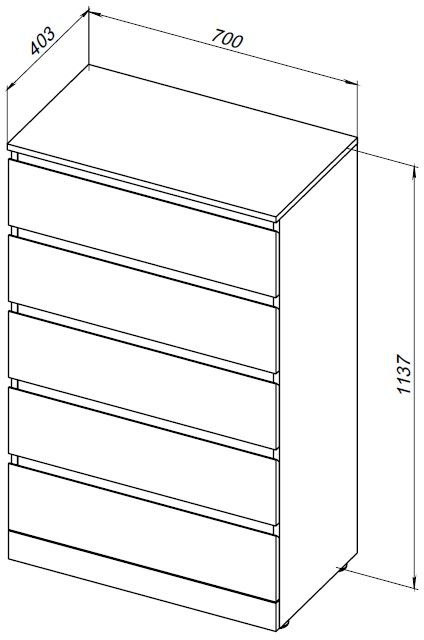 Комод Aquanet Сканди 00302551 700x400, дуб эдгрейн