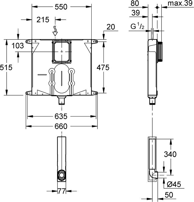 Смывной бачок для унитаза Grohe Flushing cistern solo 38863000