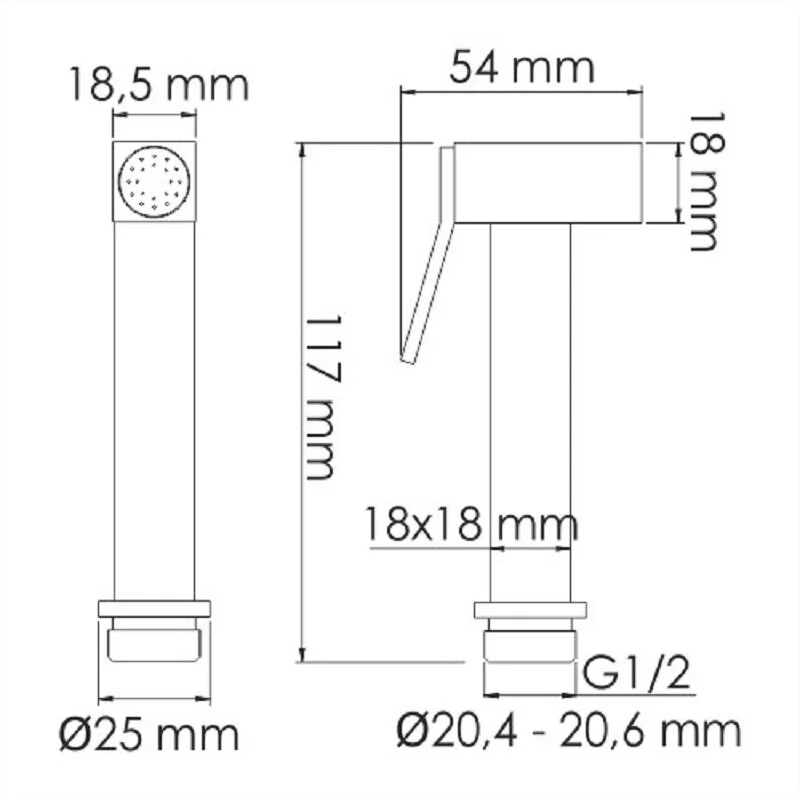 Душ гигиенический WasserKRAFT Sauer 7100 А71097 золото