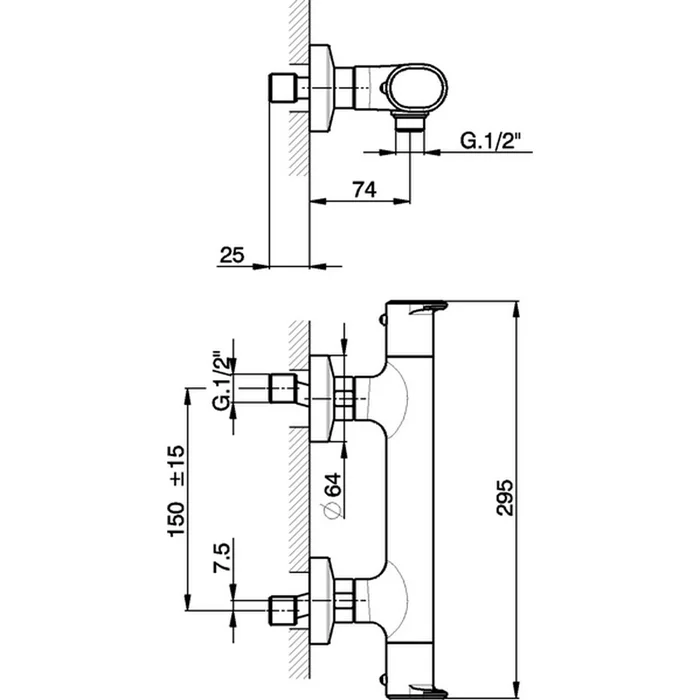 Смеситель для душа Cisal LineaViva LVT0101021 хром