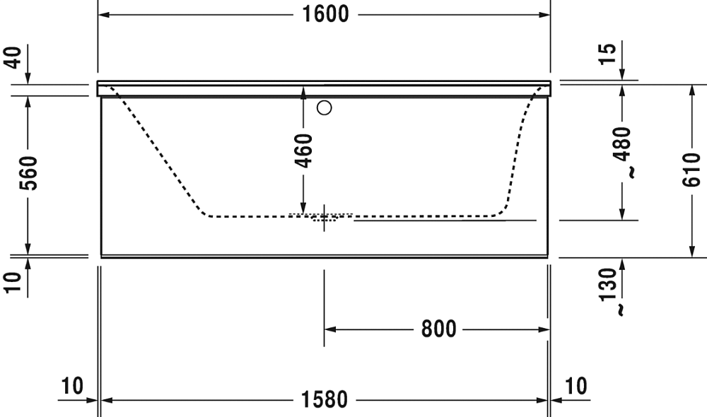 Акриловая ванна Duravit P3 Comforts 160x70 700371