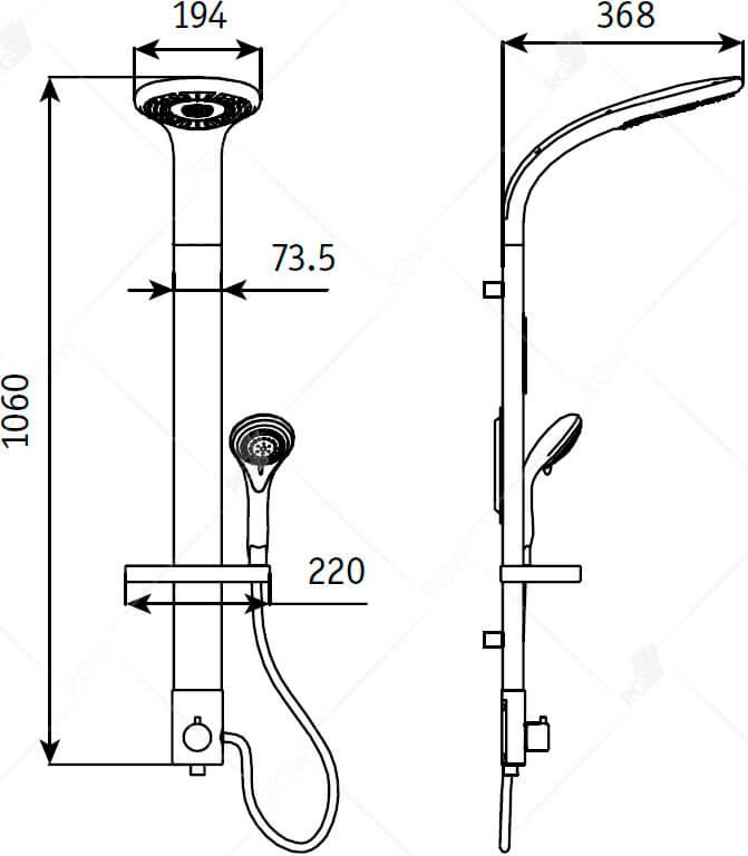 Душевая система RGW Gllon SL095LR-A 07010950-05 с LED подсветкой