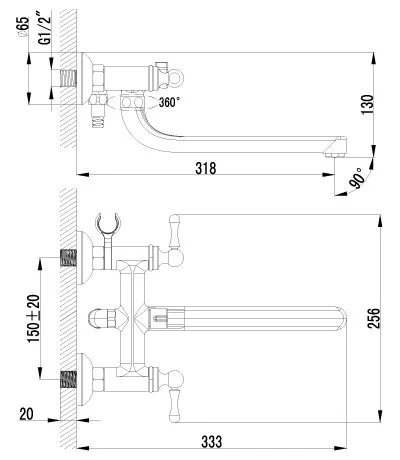 Смеситель для ванны с душем Lemark plus Balance LM1312C хром