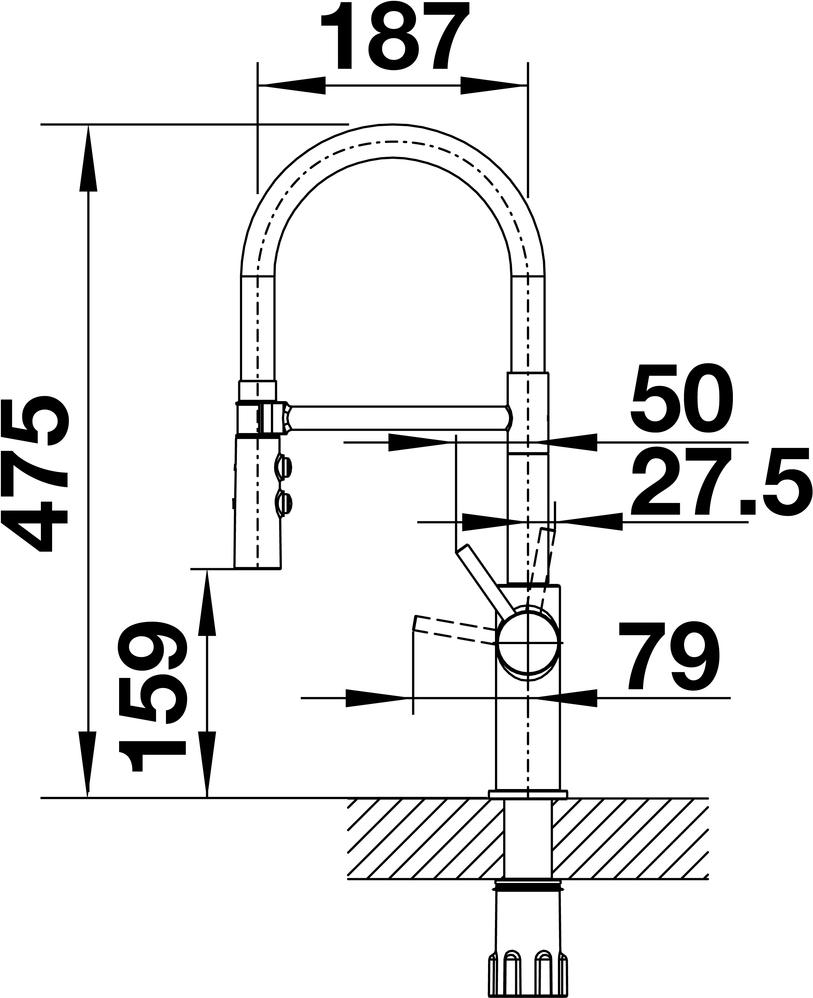 Смеситель Blanco Catris-S Flexo 525791 хром