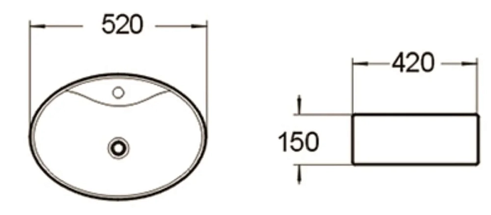 Раковина накладная SantiLine SL-1072 белый