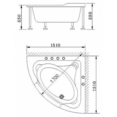 Акриловая ванна Appollo AT AТ-2121А белый