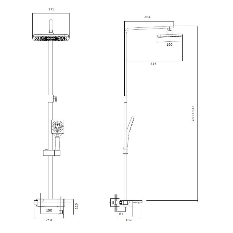 Душевая система Haiba HB24615-7 черный