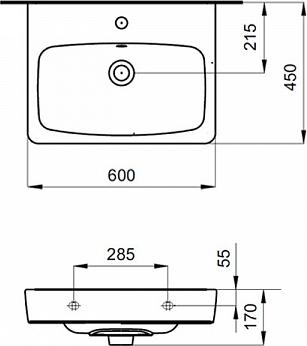 Тумба с раковиной Aquaton Скай 60 1A2382K1SY010, белый