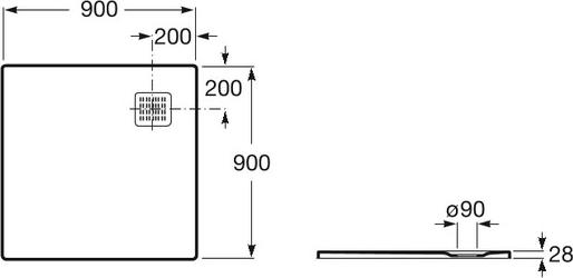 Поддон для душа Roca Terran 90х90 P738438401B0