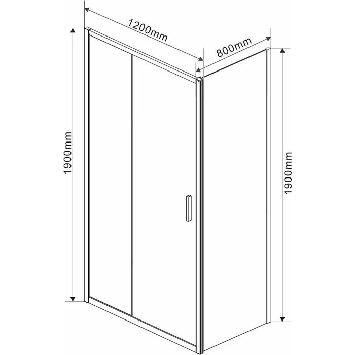 Боковая стенка Vincea Garda VSG-1G800CLB 80 см, черный, стекло прозрачное