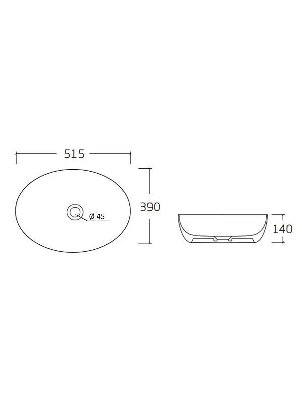 Раковина накладная Orange B05-520W белый