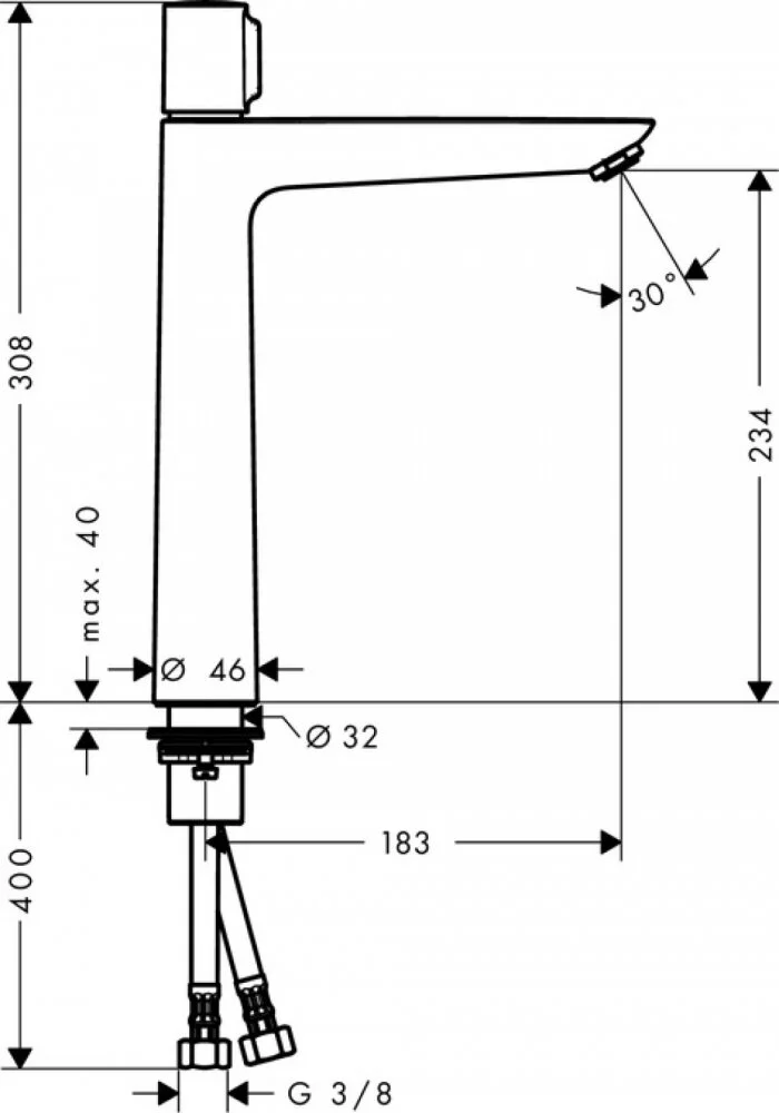 Смеситель для раковины Hansgrohe Talis Select E 71753000 хром